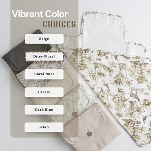 Portable Changing Pad Diaper Mat Baby Changing Station Portable Travel Pad Waterproof Muslin Organic Material Lightweight Design Floral image 7