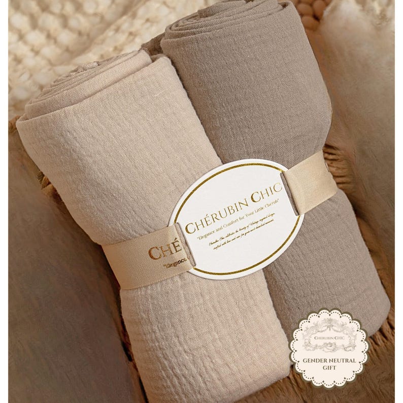 Vintage Baby Swaddle Muslin Blanket Lightweight Cotton Infant Wrap Breathable Fabric Natural Texture Soft Comfort Neutral Nursery Essential image 19
