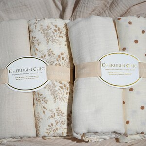 Vintage Muslin Swaddle Blanket Lightweight Cotton Wrap Newborn Baby Shower Gift Neutral Nursery Essential Item Summer Infant Breathable image 9