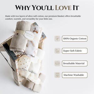 Vintage Muslin Swaddle Blanket Lightweight Cotton Wrap Newborn Baby Shower Gift Neutral Nursery Essential Item Summer Infant Breathable image 10