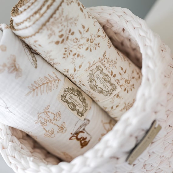 Vintage Baby Swaddle Muslin Blanket Lightweight Cotton Infant Wrap Breathable Fabric Natural Texture Soft Comfort Neutral Nursery Essential