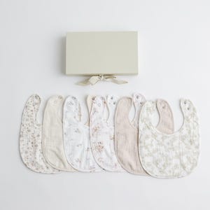Babero orgánico para bebé, suave muselina, conjunto de pañuelo, regalo esencial para recién nacidos, ropa elegante, accesorio, algodón, protección contra la baba infantil, triple capa