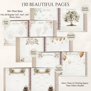 Perfect Gift Idea Baby Memory Book Handmade Keepsake Journal New Parents Present Baby Shower Essential Gender Neutral Design Vintage Style Scrapbook First Year Documentation Milestone Tracker Pregnancy Journey Record Family Memories