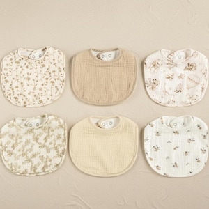 Organic Baby Bib Set Includes Soft Muslin Bandana Bib Stylish Design Cotton Absorbent Fleece Backed Infant Accessory Baby Shower Gift