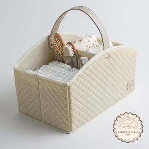 Felt Diaper Caddy Nursery Storage Baby Organizer Change Station Portable Basket Travel Essential Newborn Item Bin Shower Gift Idea Changing