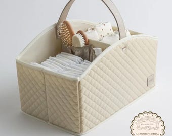 Felt Diaper Caddy Nursery Storage Baby Organizer Change Station Portable Basket Travel Essential Newborn Item Bin Shower Gift Idea Changing
