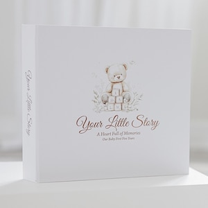 Baby Memory Book Handmade Keepsake Journal Vintage Style Scrapbook Milestone Tracker First Year Documentation Pregnancy Journey Record Newborn Gift Idea Baby Shower Present Gender Neutral Design Family Memories Collection Precious Moments