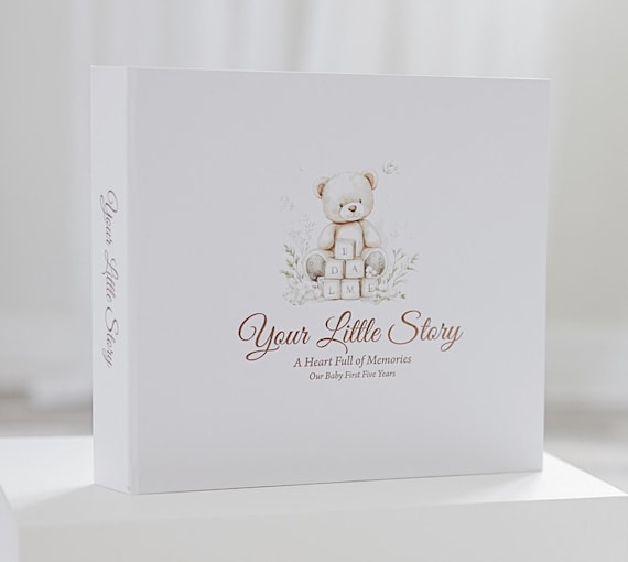 Baby Memory Book Handmade Keepsake Journal Vintage Scrapbook Milestone Tracker First Year Pregnancy Documentation Family Memories Newborn
