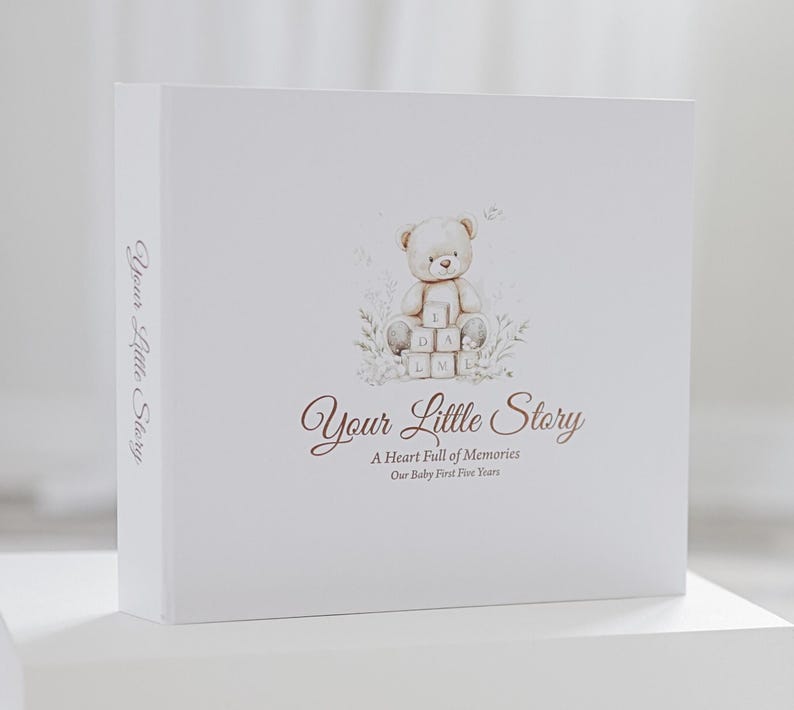 Baby Memory Book Handmade Keepsake Journal Vintage Style Scrapbook Milestone Tracker First Year Documentation Pregnancy Journey Record Newborn Gift Idea Baby Shower Present Gender Neutral Design Family Memories Collection Precious Moments