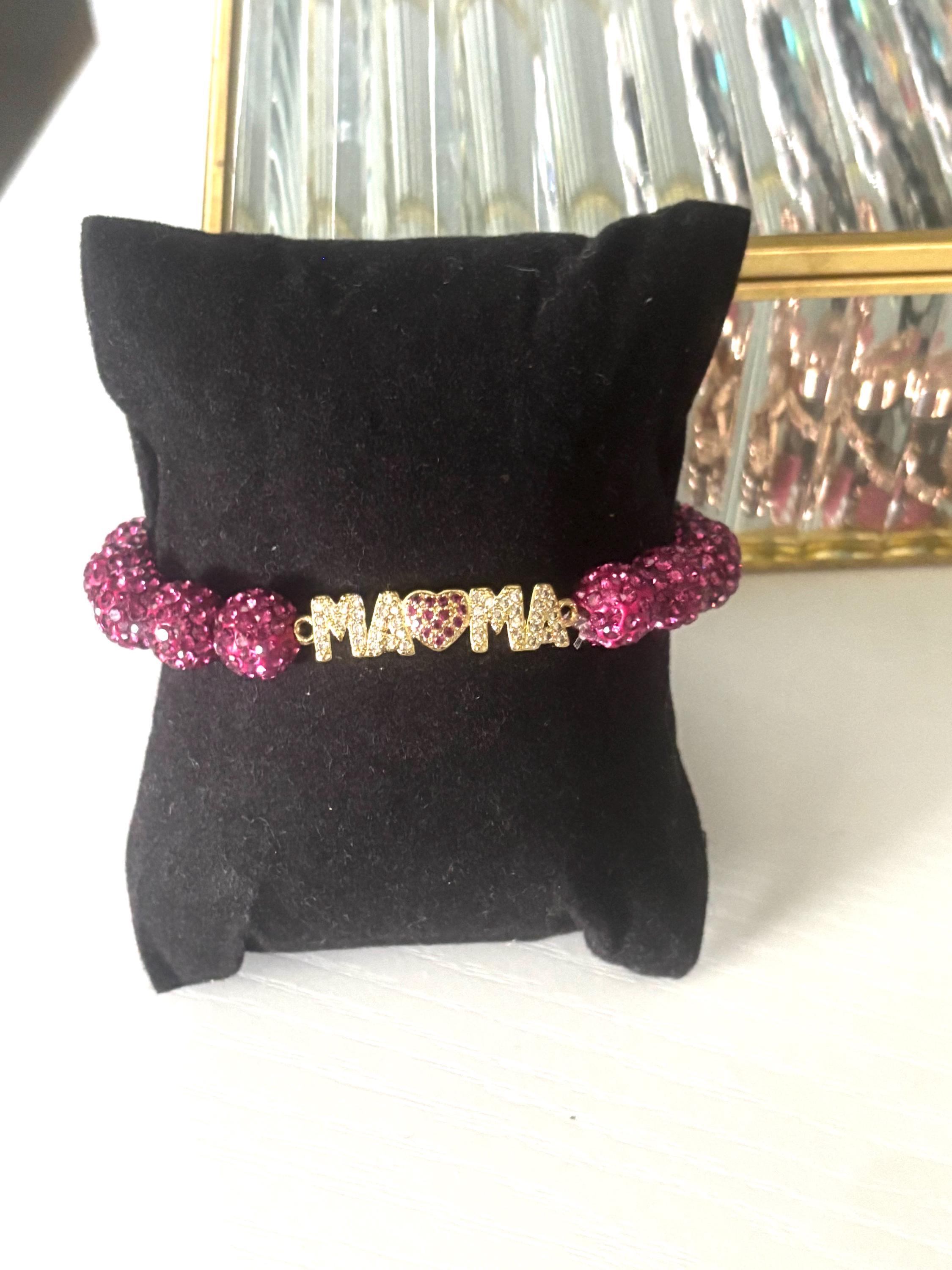 Mama Bracelet: Pink Sparkle Bead Bracelet, Sentimental Mom Gift - Etsy