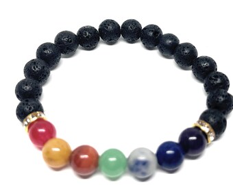 7 Chakra Lavastein-Armband: Ausgleichender Schmuck