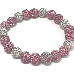 Breast Cancer Awareness Beaded Bracelet