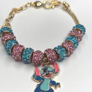Pink and Blue Charm Bracelet