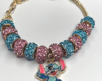 Pink and Blue Charm Bracelet