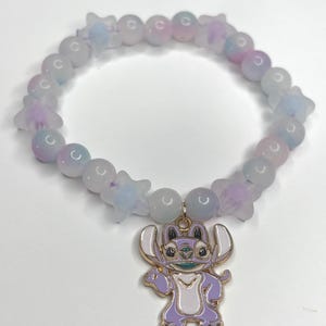 Purple Beaded Charm Bracelet