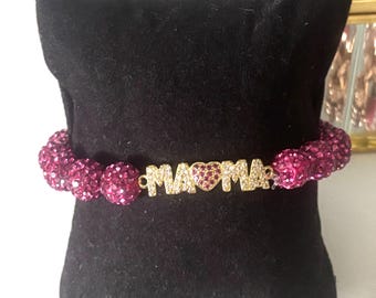Mama Bracelet: Pink Sparkle Bead Bracelet, Sentimental Mom Gift - Etsy