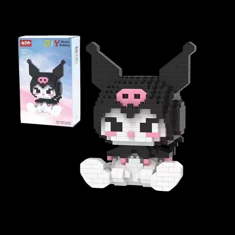 Porte-Monnaie Hello Kitty CYP Brands - Figurine 3D Visage Kuromi Peluche Noire Officiel