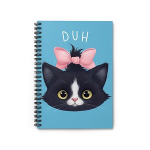 Cute Cat Spiral Notebook - Ruled Line, Cat Lover Journal, Kawaii Kitty Diary, Funny Pet Notepad, Back to School Supplies