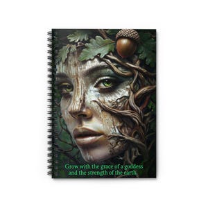 Green Goddess Spiral Notebook - Ruled Line | Nature-Inspired Writing Journal | 118 Lined Pages