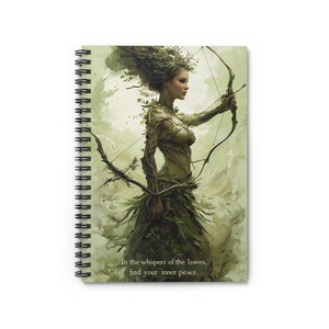 Green Goddess Spiral Notebook - Ruled Line | Nature-Inspired Writing Journal | 118 Lined Pages