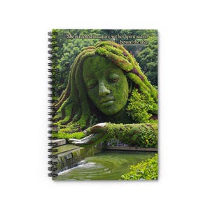 Green Goddess Spiral Notebook - Ruled Line | Nature-Inspired Writing Journal | 118 Lined Pages