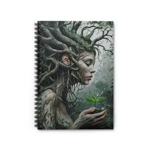 Green Goddess Spiral Notebook - Ruled Line | Nature-Inspired Writing Journal | 118 Lined Pages
