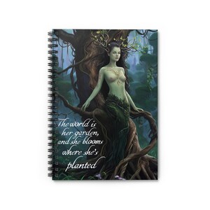 Green Goddess Spiral Notebook - Ruled Line | Nature-Inspired Writing Journal | 118 Lined Pages