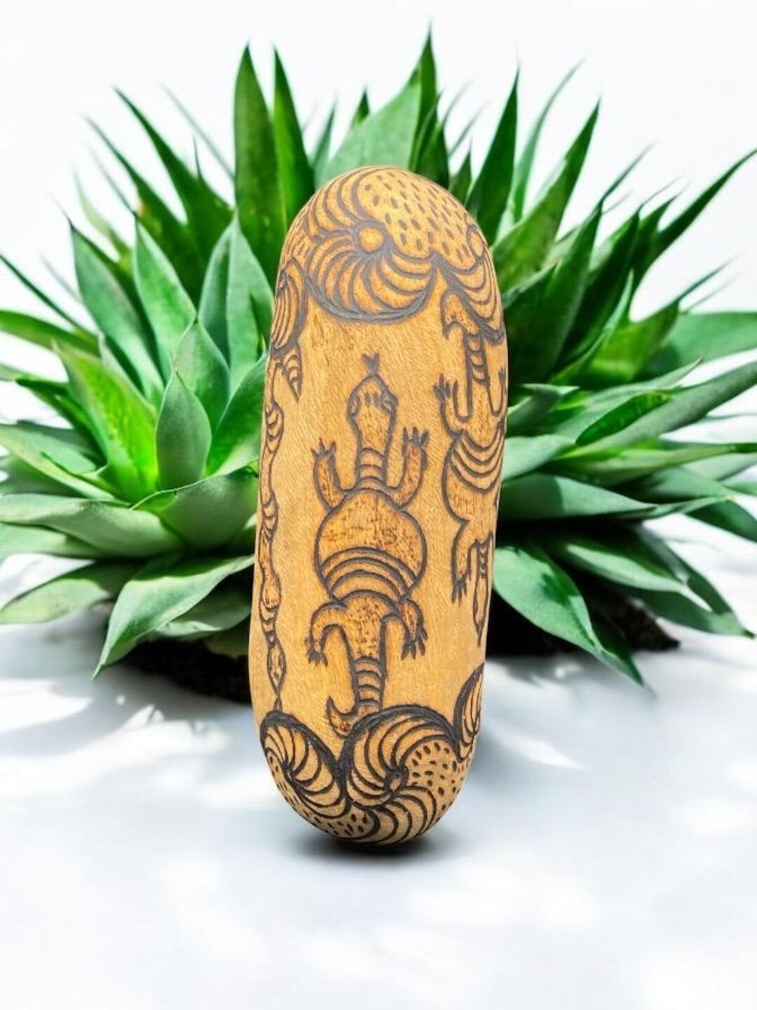 Tribal Coolamon Bowl Hand Carved Wire Burnt Wood Aboriginal Small VTG ...