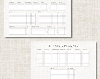 Planificador de limpieza / Programa de limpieza del hogar / Descarga instantánea PDF 11x17
