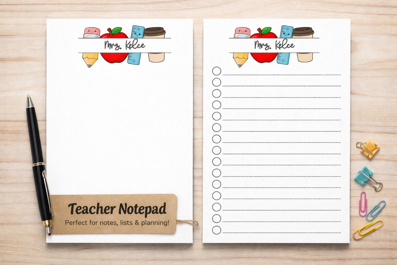 Teacher Appreciation Gift, Personalized Teacher Notepad, Customizable ...