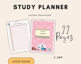 Minimalist Study Planner Printable | Student Study Schedule Template - Etsy