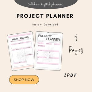 Project Plan Schedule PDF, Digital Planner, Editable PDF Template, Business Organizer, Office Printable, Instant Download