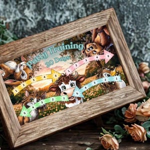 CurlyHairPets Flower Meadow Potty Training Sticker Calendar for Kids – Print as PDF – Instant Download - Adobe Recommended