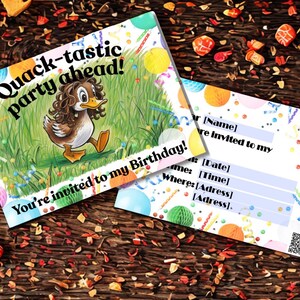 Duck Style Birthday Invitation Cards for Kids – Print as PDF – Instant Download - Adobe Recommended