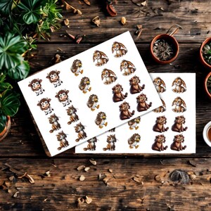 CurlyHairPets Sticker Sheet for Calendar for Kids – Print as PDF – Instant Download - Adobe Recommended