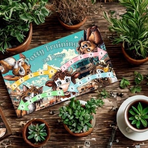 CurlyHairPets ConstructionSite Potty Training Sticker Calendar for Kids – Print as PDF – Instant Download - Adobe Recommended