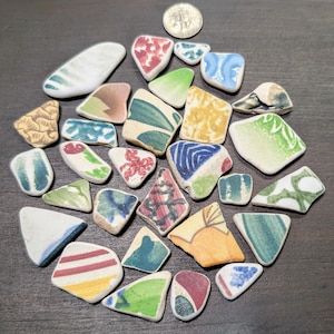 Scottish Sea Pottery Rare Desings, Authentic Sea Ceramics, Scottish Beach Finds, Genuine Scottish pottery, See Pottery Mixed Sizes.