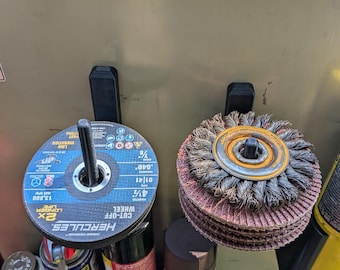 Magnetic Grinder Wheel Holder: Toolbox & Workshop Organizer
