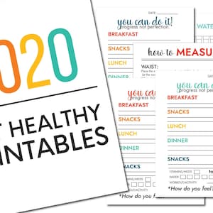 Printable Get Healthy, Fitness Planner, Weight Loss Tracker, Weight Loss Log - Editable