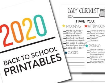 Printable Back to School Bundle, First Day of School, Back to School - Editable
