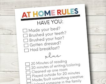 Editable At Home Rules Printable