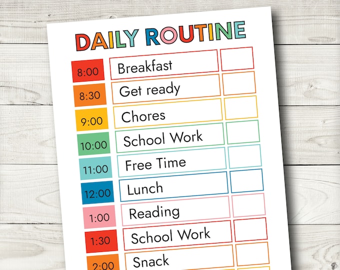 Printable Routine Responsiblity Chat Daily Routine,printable Daily Routine, Responsibility Chart, Chore ...