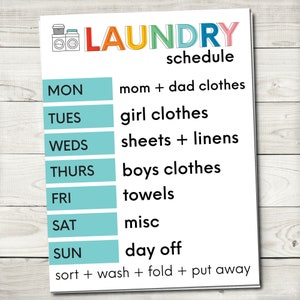Editable Laundry Schedule Printable image 1