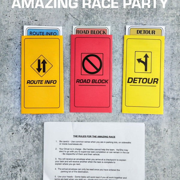 Amazing Race Party Printables - Editable - Digital