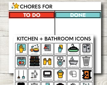 Chore Chart, Kids Chore Chart Printable, Kids Chore Chart,  Responsibility Chart, Chore Chart Printable, Editable PDF, Instant Download