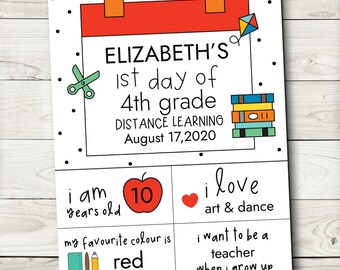 UK Spelling Editable First Day of School, Back to School Sign,  Editable PDF, Instant Download