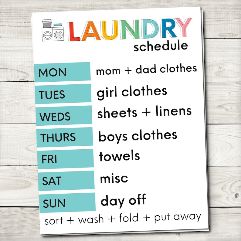 Editable Laundry Schedule Printable image 1