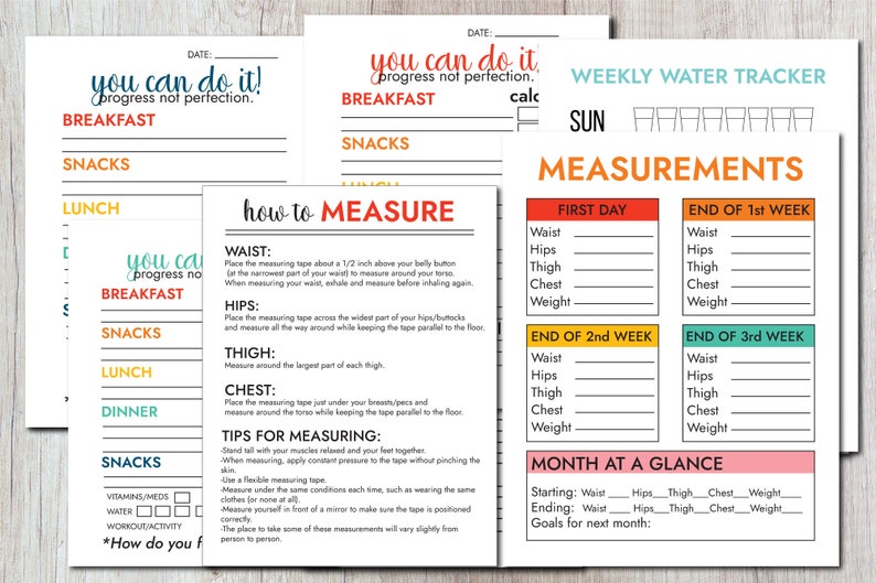 Printable Get Healthy Fitness Planner Weight Loss Tracker image 4
