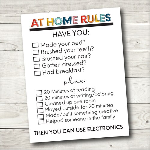 Editable At Home Rules Printable