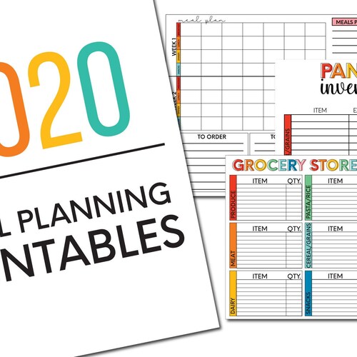 Printable Meal Planning Bundle - Editable